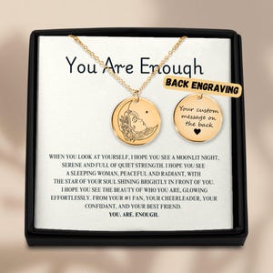 Personalisierte Sie sind genug Halskette, Selbstliebe Anhänger, Ermutigung Freund Geschenk, Motivations Schmuck, Inspiration Affirmation Halskette