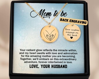 First Time Mom Gift, To my Mommy Gift Jewelry, Gift for New Mom Engraved Necklace, Mama to be Gift From Husband, Pregnancy Jewelry Necklace