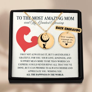 Moederketting, sentimenteel cadeau moeder, op maat gegraveerde sieraden, verjaardags- of Moederdagcadeau met berichtkaart, cadeaudoos moeder, cadeau moeder