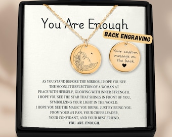 BESTSELLER You Are Enough Necklace,| Personalized Affirmation Jewelry, Self-Love & Encouragement Gift for Women, Friendship Necklace