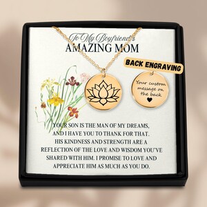 Die Mom-Halskette des Freundes, ein sinnvolles Geschenk für seine Mutter, Schmuck mit individueller Gravur, Wertschätzungs-Andenken mit Nachrichtenkarte für die Mutter des Freundes