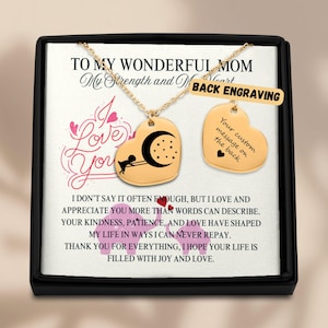 Collana per la mamma, gioielli personalizzati per la mamma, ciondolo inciso personalizzato, regalo sentito per la festa della mamma o il compleanno con biglietto con messaggio, regalo per la mamma