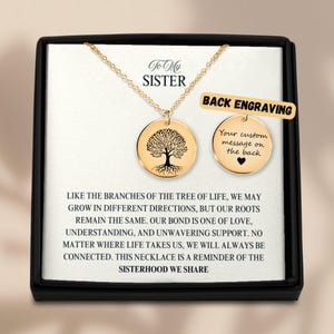 Cadeau ketting zus met berichtkaart • Gepersonaliseerde zussieraden • Verjaardagscadeau voor zus • Sentimentele ketting voor zus
