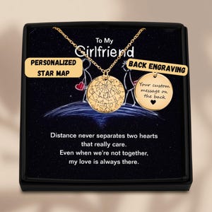 Personalisiertes Geschenk für Freundin, Halskette mit Nachrichtenkarte und Geschenkbox, Freundin Halskette, Paar Geschenke, Jubiläumsgeschenke, Geschenke für sie