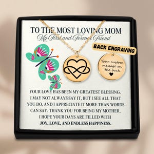 Collana personalizzata per la mamma - Ciondolo inciso personalizzato con biglietto con messaggio, regalo di gioielli significativo per la mamma, compleanno o festa della mamma