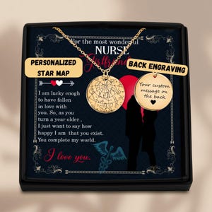 Personalisiertes Geschenk für Krankenschwester Freundin, BFF zu GFF, Geburtstagsgeschenk, Jahrestag Schmuck mit Nachrichtenkarte, Geschenkbox Schmuck, Jahrestagsgeschenk