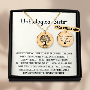 Gepersonaliseerde onbiologische ketting zus, cadeau beste vriend, ziel zus sieraden, sentimentele vriendschapshanger, betekenisvol cadeau voor bestie
