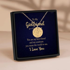 Presente gravado para namorada, BFF para GFF, presente de aniversário, presente de joias de aniversário, joias de cartão de mensagem, joias de caixa de presente, presentes de aniversário