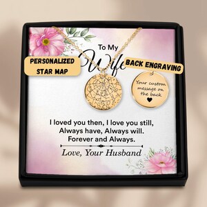 Colar personalizado para minha esposa, presente para esposa, presente romântico para esposa, presentes de aniversário para esposa do marido, presente de aniversário para minha esposa