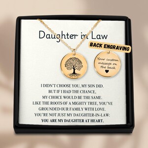 Schwiegermutter Halskette, Geschenk von Schwiegermutter, Sentimentaler Schmuck, Sinn Anhänger, Hochzeitsgeschenk, Message Card Andenken, Frauen Geschenk