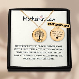 Gepersonaliseerde schoonmoeder ketting, cadeau van schoondochter, sentimentele sieraden geschenken, zinvolle geschenken, verjaardagscadeau, bruiloft aandenken
