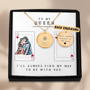 Collier cadeau pour ma reine, bijoux âme soeur, cadeau d'anniversaire pour elle, cadeau femme, cadeau âme soeur petite amie, cadeau d'anniversaire, cadeaux sentimentaux