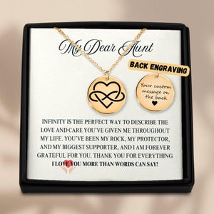 Personalisierte Best Aunt Halskette, Tante Geschenk von Nichte oder Neffe, Sentimental Schmuck, Geburtstag Tante Geschenk, Infinity Anhänger mit Message Card
