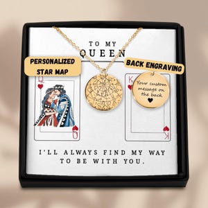 Collier carte des étoiles personnalisé unique, cadeau personnalisé gravé pour elle, excellent cadeau pour fiancé, collier idéal pour elle, cadeau d'anniversaire pour femme