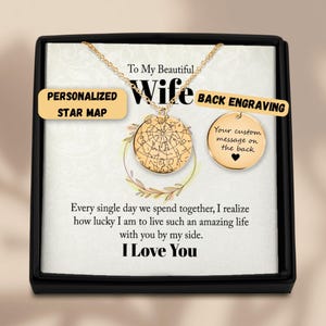 An meine Frau Halskette mit Gravur Nachricht, Geschenke für Sie, Muttertagsgeschenk, Sommer Schmuck, Benutzerdefinierte Halskette, Geschenk für Frau