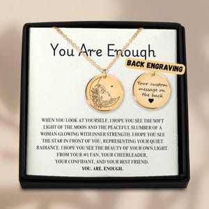 Collier personnalisé Vous êtes assez, pendentif amour de soi, bijoux inspirants pour femme, cadeaux d'encouragement, collier motivant affirmation