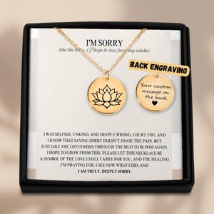 Het spijt me cadeau verontschuldiging cadeau ketting voor haar, vergeef me alsjeblieft cadeau vrouw, vriendin, vriend, vergeving, vergeven ketting, sorry geschenken