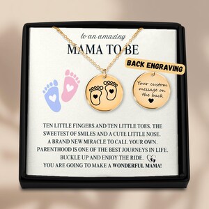 Mama to Be-ketting, sentimenteel cadeau voor aanstaande moeder, aangepaste gegraveerde hanger, babyshower of Moederdagsieraden met cadeaukaart
