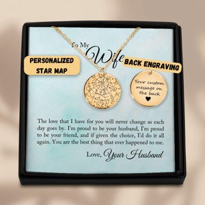 Colar personalizado para minha esposa, presente de aniversário para esposa, colar com cartão, presente de aniversário para esposa, alma gêmea, esposa grávida, presente de joias