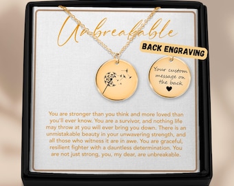 Unbreakable Strength Necklace Strong Woman Encouragement Necklace Symbol of Strength for Divorcees Survivors Warriors Badass Women Gifts