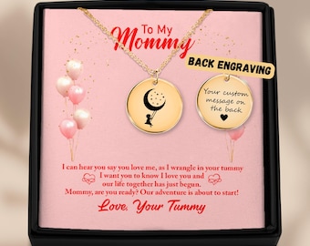 Mommy To Be-ketting van baby in de baarmoeder Nieuwe moeder Cadeaus Gegraveerde cadeaus babyshower Zwangere vrouw Aanstaande moeder uit de buik