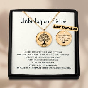 Gepersonaliseerde niet-biologische ketting zus, ziel zus sieraden, cadeau beste vriend, sentimentele vriendschapshanger, betekenisvol cadeau voor haar