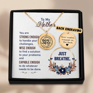 Collana personalizzata per la mamma, ciondolo inciso personalizzato, regalo significativo per la mamma, compleanno della mamma, regali per la festa della mamma, gioielli con biglietto con messaggio