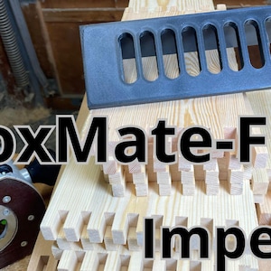 BoxMate-Flex Imperial Box Joint Jig – Adjustable Width Jig for 3/8&quot; Router Bit and 1/2&quot; Guide Bushing – Wood Joinery System