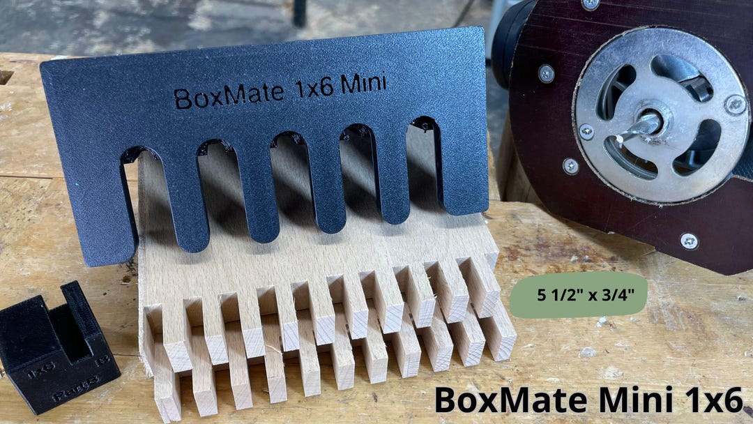 Box Joint Mini Router Jig, STL File | 1x6 Woodworking Template (digital ...