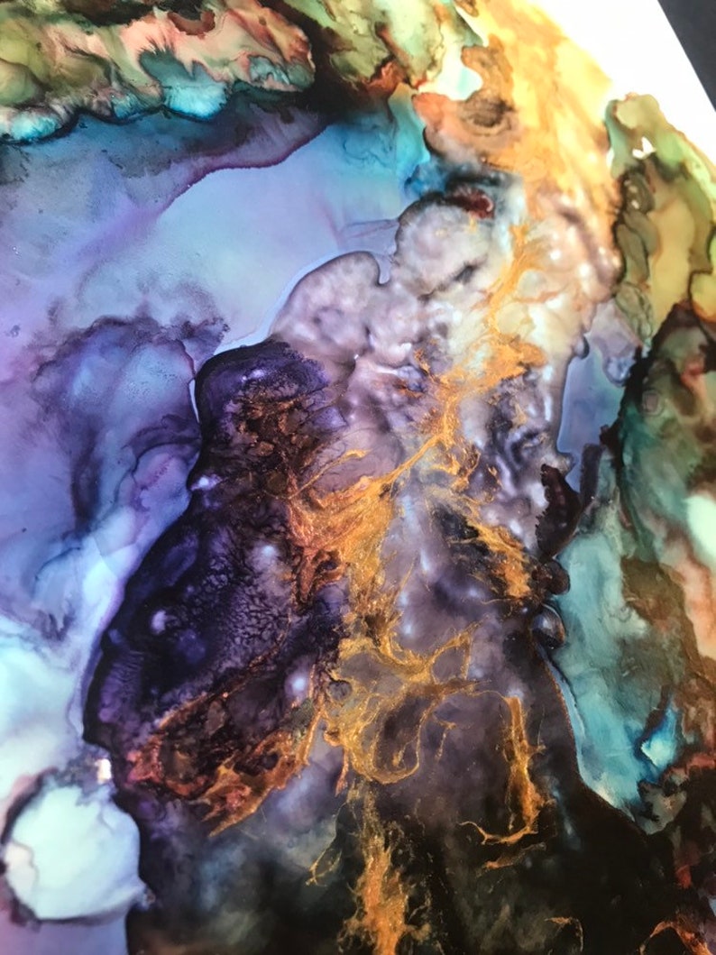 11x14 Original Alcohol Ink Mixed Media With 16x20 Mat Etsy