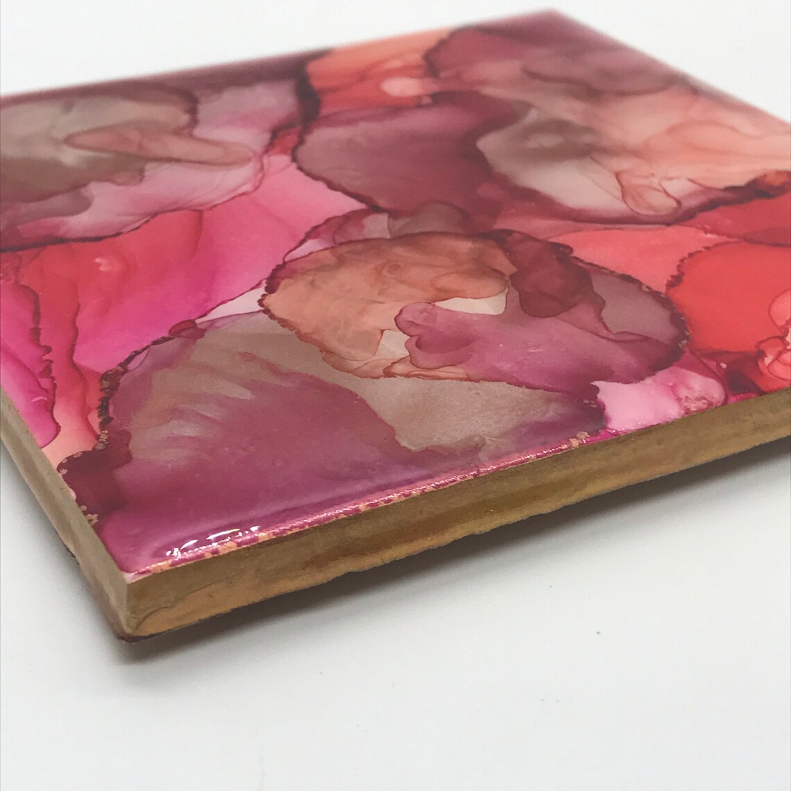Alcohol Ink Resin Coaster Alcohol Ink Tile Coaster Abstract Etsy