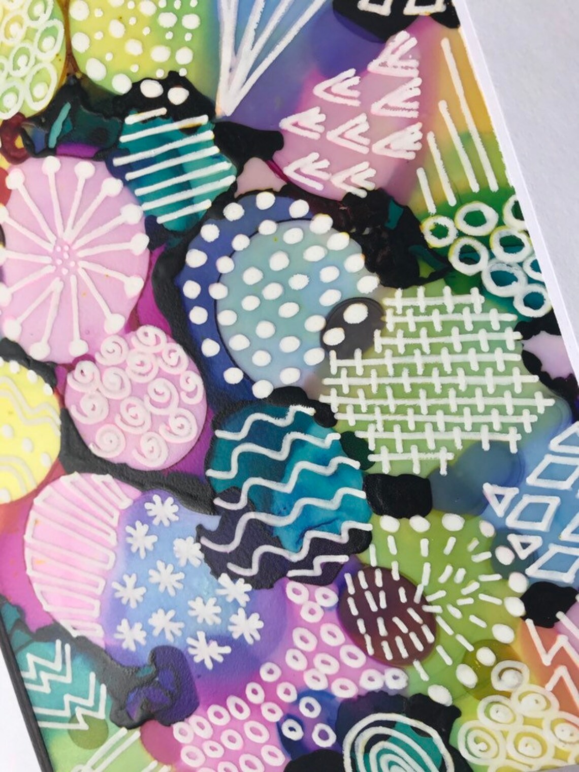 5x7 Original Alcohol Ink Mixed Media with 8x10 Mat Etsy