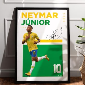Neymar Jr. Brazil Digital Wall Art Poster No.10 | Printable Soccer Artwork | Brazil Football Fan Gift | Instant Download Decor Print