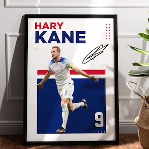 Harry Kane England Football Digital Wall Art, Soccer Poster Print, Tottenham Hotspur Legend, Digital Decor, Printable Sport Poster, Kane PNG