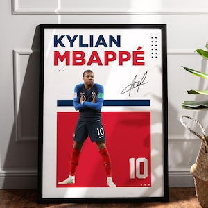 Kylian Mbappe France Soccer Wall Art, Digital Poster for Print, World Champion Football Decor, Modern French Star Instant Artwork, Printable
