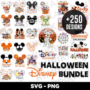 Pacote de PNGs de Halloween da Disney, Download Digital para Sublimação, Clipart Assustador da Disney, Pacote SVG de Halloween, Desenhos de Halloween da Disney para Camisetas