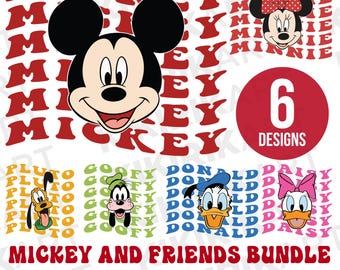 Disney Character SVG Bundle | Mickey Minnie Donald Daisy Goofy Pluto PNG | Disney Family Trip Shirt Design | Disney Characters PNG Bundle