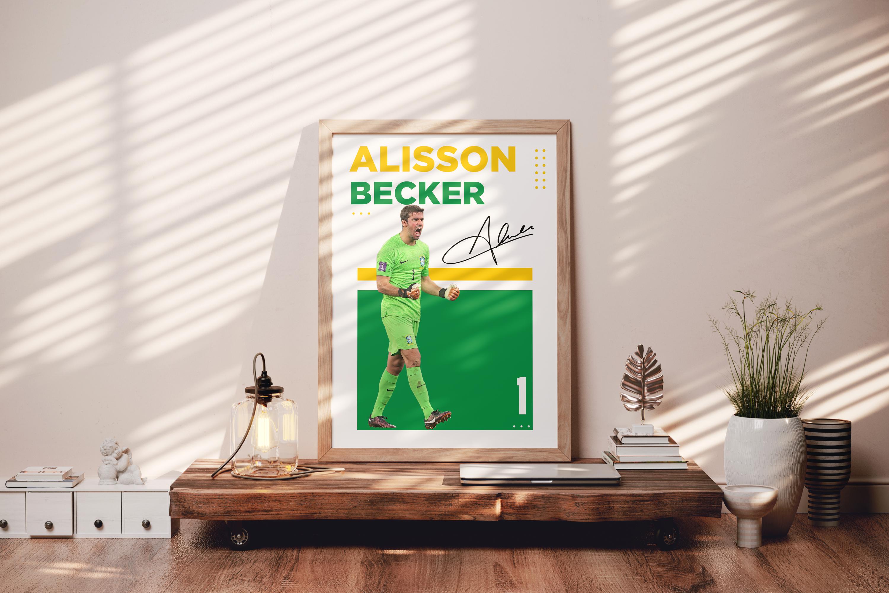 Alisson Becker Brazil Digital Wall Art Poster No.1 | Goalkeeper ...