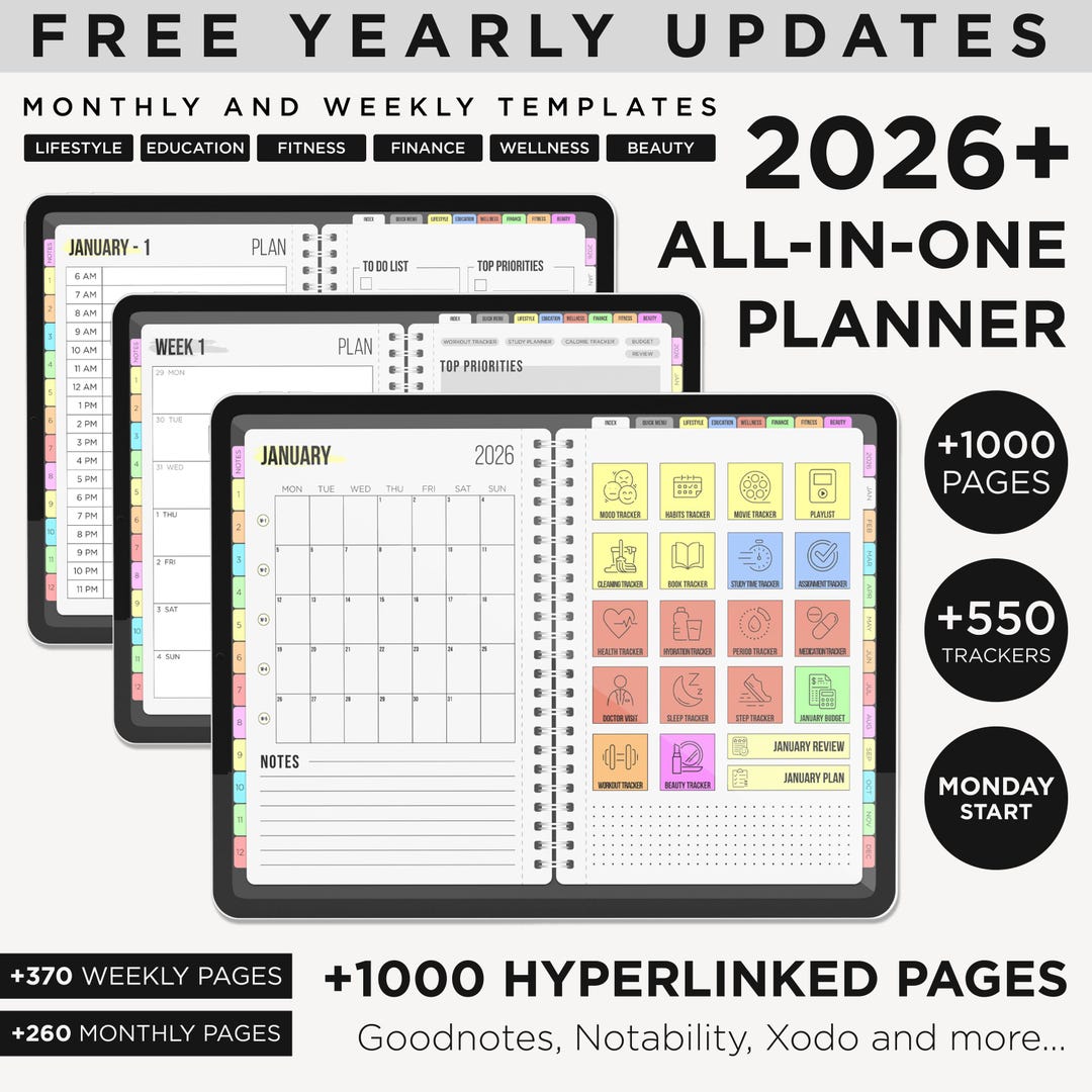 2026 Digital Planner | All in One Goodnotes Planner | iPad Planner ...
