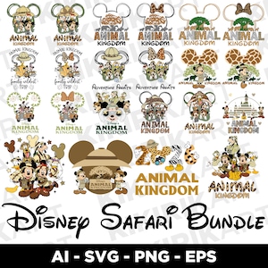 Paquete SVG de Disney Safari, PNG de Animal Kingdom, EPS de Family Wildest Trip, Safari de Mickey y Minnie, Archivos de corte de Adventure Awaits, Paquete SVG de Disney