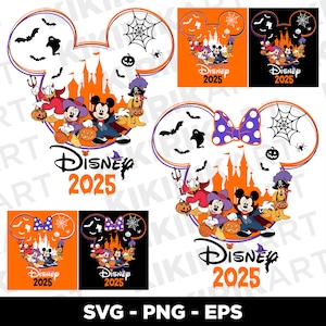 Disney Halloween 2025 SVG PNG | Mickey Minnie Castle Halloween Shirts | Family Matching Spooky Designs | Cricut Sublimation Digital Download