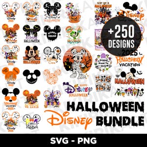 Halloween Disney PNG Bundle, Sublimation digitaler Download, gruselige Disney Clipart, Halloween SVG Pack, Disney Halloween Designs für T-Shirts
