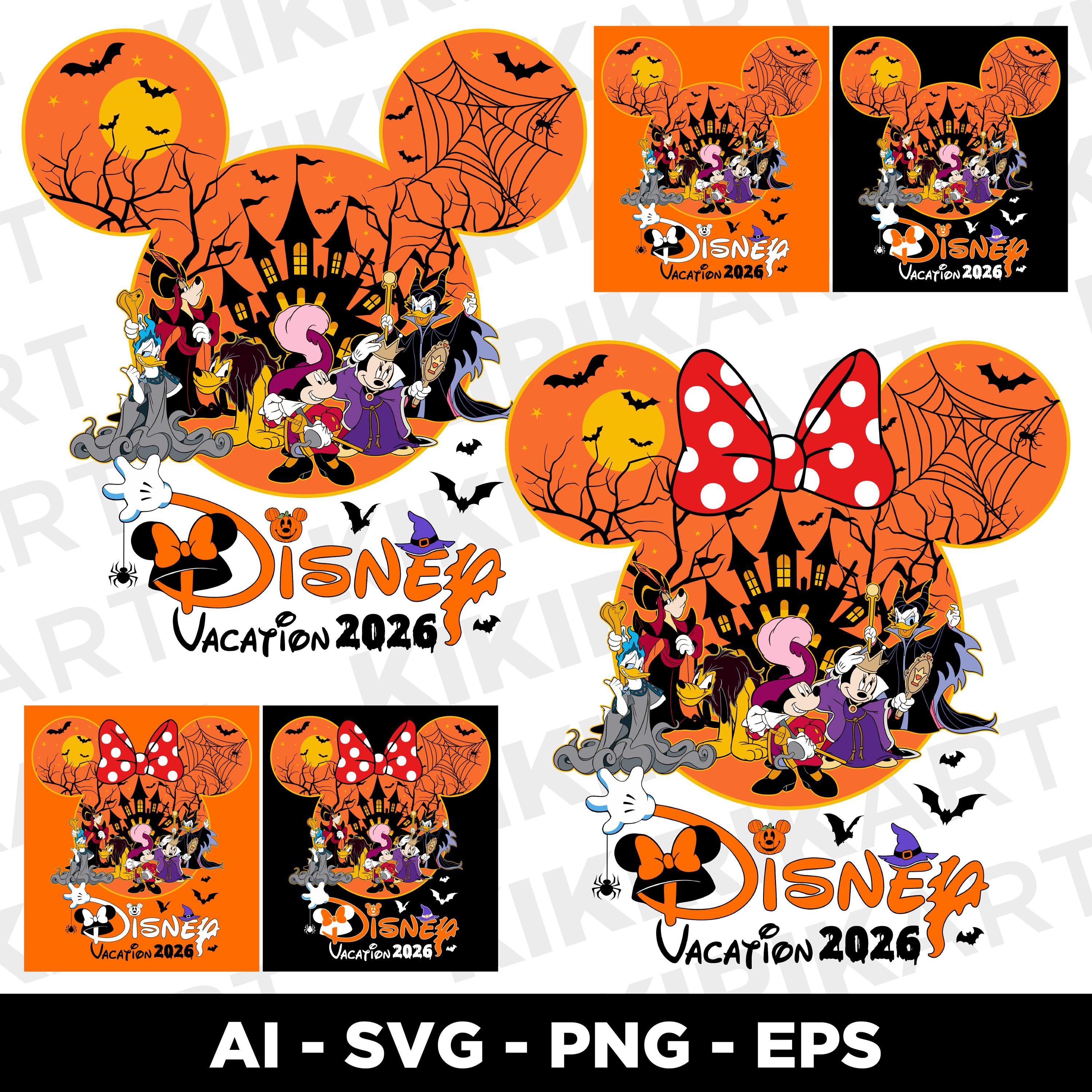 ディズニー ハロウィン 2026 SVG PNG EPS | ミッキー＆ミニーの仲間
