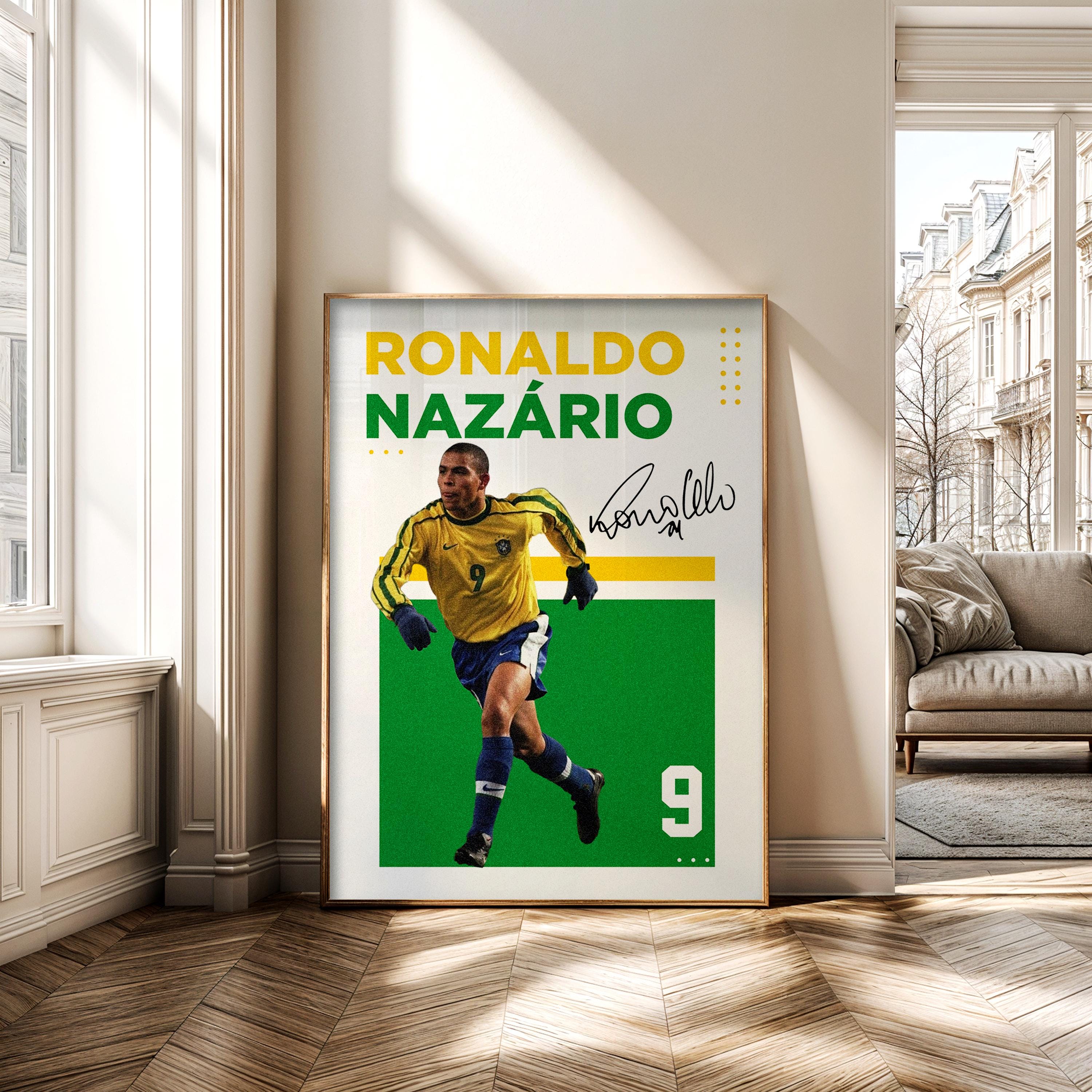 Brazil Legend Ronaldo Nazário Digital Wall Art Poster | Vintage