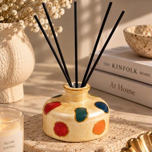 Handmade Reed Diffuser Bottle, Decorative Aroma Diffuser Vessel, Colorful Home Fragrance Holder