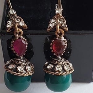 Turkish Fashion Jewelery ,Bronze Oriental Pearls Women&#39;s  Earrings