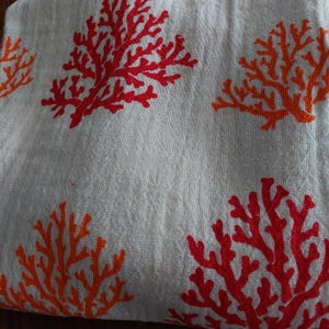 Red Orange Corals Print Turkish Peshtemal Towel,BeachTowel,Spa Towel,Bridesmaid Gifts,Handmade Coton Towel