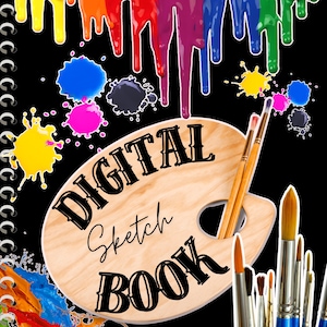 Digital Sketchbook | Procreate Printable Sketchbook | White & Yellow Tinted Pages | Digital Art Journal