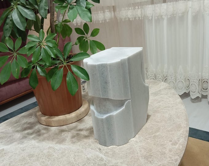 Handmade natural white marble decor, modern home decor, home office decor, women's gift.This must be the product you are looking for.