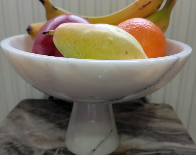 10''(24cm )large marble serving bowl, natural Lilac marble, pedestal serving bowl, curved bowl, home gifts, women's gifts